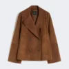 Chaqueta de ante de doble botonadura, color tabaco Chaqueta de ante de doble botonadura, color tabaco
