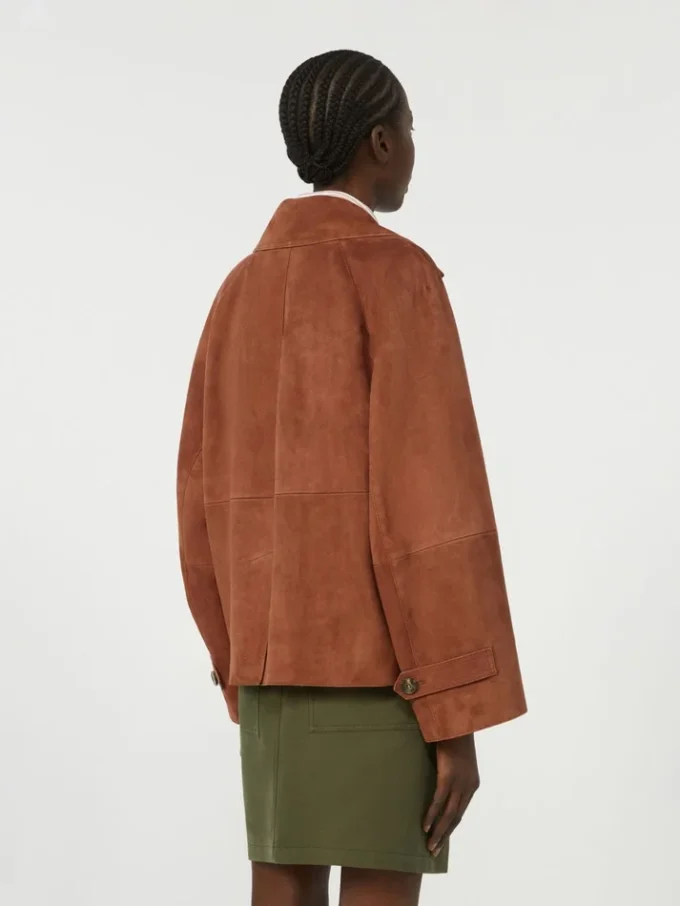 Chaqueta de ante de doble botonadura, color terracota Chaqueta de ante de doble botonadura, color terracota