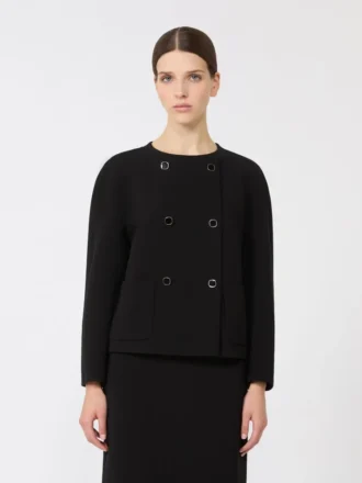 Chaqueta de corte recto en cady, negro
