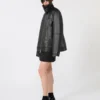 Chaqueta de cuero gruesa oversize, negra Chaqueta de cuero gruesa oversize, negra