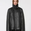 Chaqueta de cuero gruesa oversize, negra Chaqueta de cuero gruesa oversize, negra