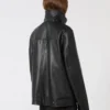 Chaqueta de cuero gruesa oversize, negra Chaqueta de cuero gruesa oversize, negra