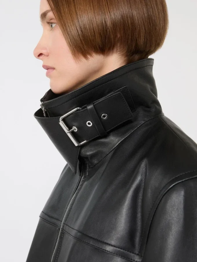 Chaqueta de cuero gruesa oversize, negra Chaqueta de cuero gruesa oversize, negra