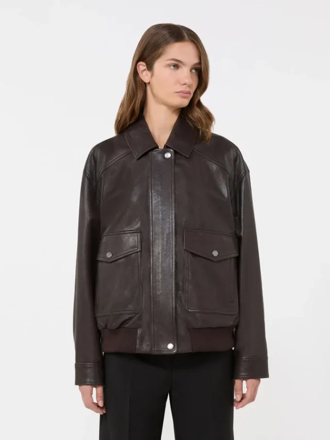 Chaqueta de cuero, marrón Chaqueta de cuero, marrón