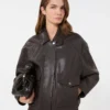 Chaqueta de cuero, marrón Chaqueta de cuero, marrón
