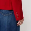 Chaqueta de jersey piqué de un solo botonero, roja