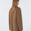 Chaqueta de lana de doble cara y doble botonadura, color camel