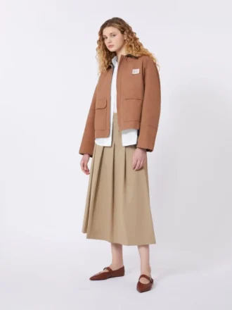 Chaqueta de lona de algodón, color tabaco