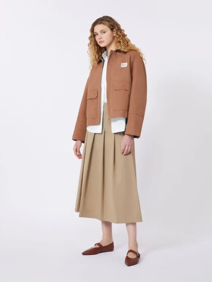 Chaqueta de lona de algodón, color tabaco