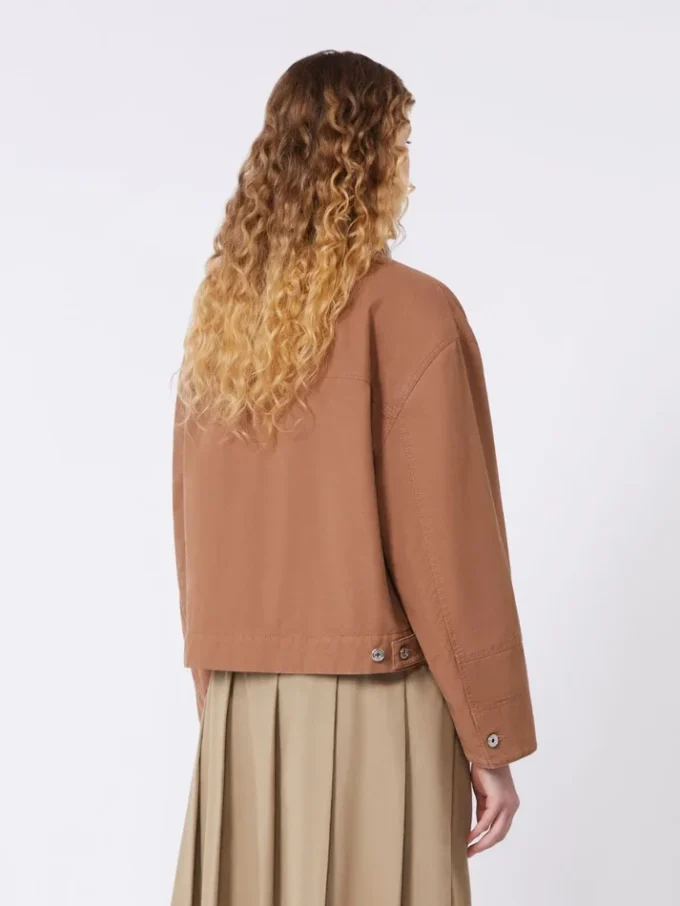 Chaqueta de lona de algodón, color tabaco