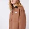Chaqueta de lona de algodón, color tabaco