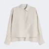 Chaqueta de lona de lino, color crudo Chaqueta de lona de lino, color crudo