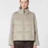 Chaqueta de lona repelente al agua y plumón camel, color arena Chaqueta de lona repelente al agua y plumón camel, color arena