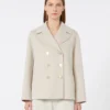 Chaqueta de paño de lana, color arena