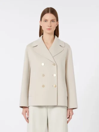 Chaqueta de paño de lana, color arena