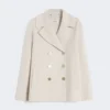 Chaqueta de paño de lana, color arena
