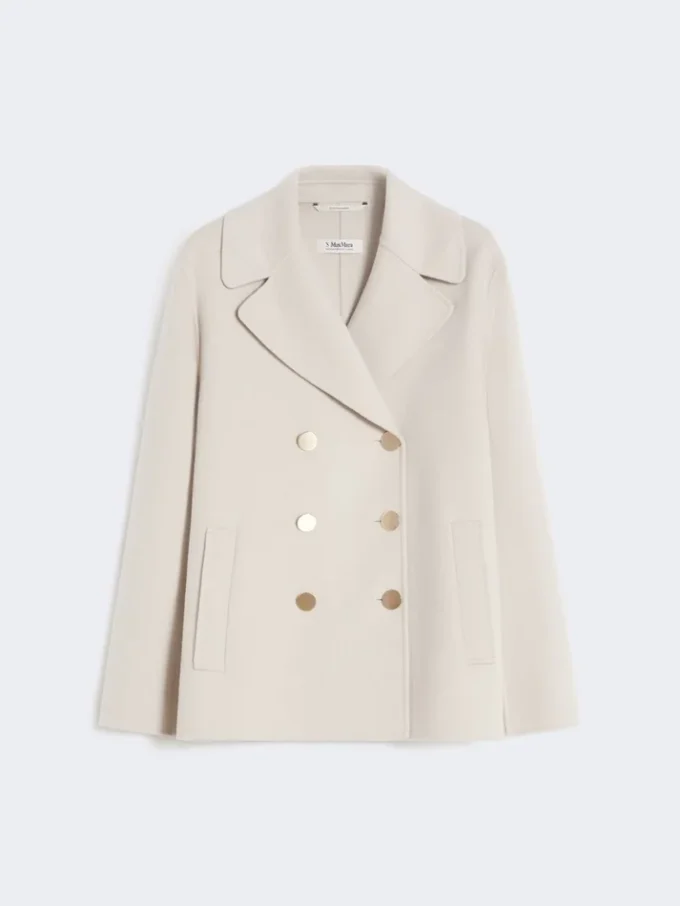 Chaqueta de paño de lana, color arena