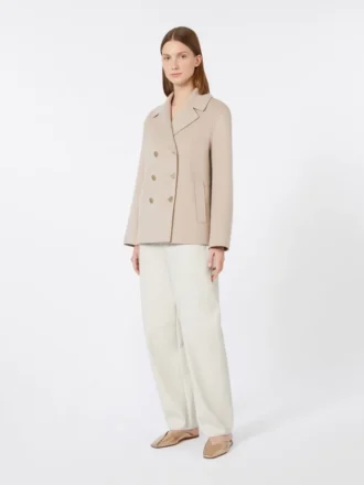 Chaqueta de paño de lana, rosa beige