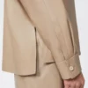 Chaqueta de piel napa, color arena Chaqueta de piel napa, color arena