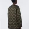 Chaqueta de plumón de lona acolchada repelente al agua, verde oscuro Chaqueta de plumón de lona acolchada repelente al agua, verde oscuro
