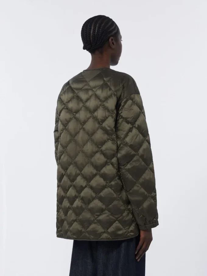Chaqueta de plumón de lona acolchada repelente al agua, verde oscuro Chaqueta de plumón de lona acolchada repelente al agua, verde oscuro