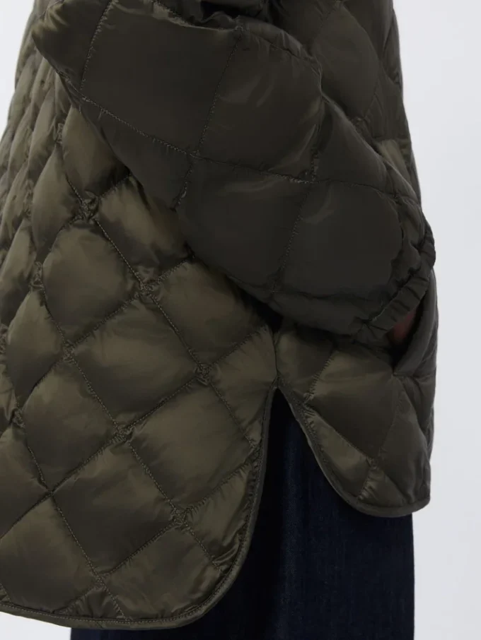 Chaqueta de plumón de lona acolchada repelente al agua, verde oscuro Chaqueta de plumón de lona acolchada repelente al agua, verde oscuro