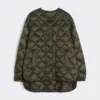 Chaqueta de plumón de lona acolchada repelente al agua, verde oscuro Chaqueta de plumón de lona acolchada repelente al agua, verde oscuro
