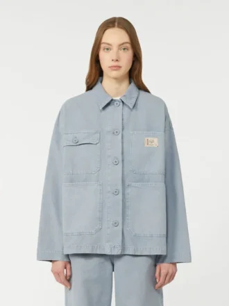 Chaqueta de trabajo de lona de algodón, azul claro