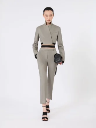 Chaqueta entallada de lana, mohair y seda, gris medio