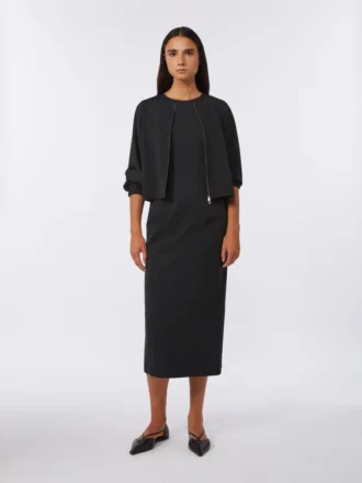 Chaqueta holgada de jersey de viscosa, negra