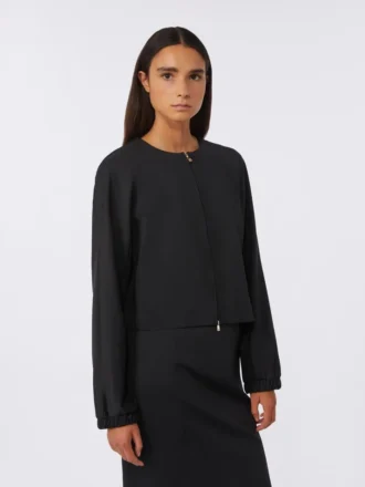 Chaqueta holgada de jersey de viscosa, negra