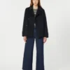 Chaqueta marinera de doble botonadura en mezcla de lana, azul marino