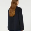 Chaqueta marinera de doble botonadura en mezcla de lana, azul marino