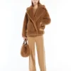 Chaqueta motera de tejido Teddy, color camel Chaqueta motera de tejido Teddy, color camel