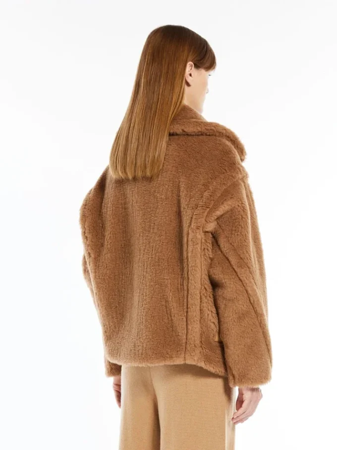 Chaqueta motera de tejido Teddy, color camel Chaqueta motera de tejido Teddy, color camel