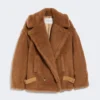 Chaqueta motera de tejido Teddy, color camel Chaqueta motera de tejido Teddy, color camel