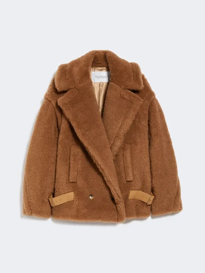 Chaqueta motera de tejido Teddy, color camel Chaqueta motera de tejido Teddy, color camel
