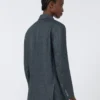 Chaqueta Olimpia de lino con diseño en espiga, gris medio