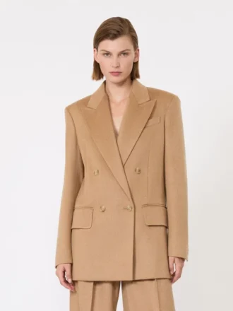 Chaqueta Olimpia de zibeline color camel, camel
