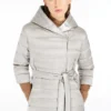 Chaqueta reversible de plumón en satén repelente al agua, color marfil Chaqueta reversible de plumón en satén repelente al agua, color marfil