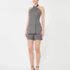 Chaqueta sin mangas de gabardina de lana, gris medio Chaqueta sin mangas de gabardina de lana, gris medio