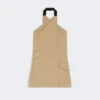 Chaqueta sin mangas de popelín de lana y seda, color camel