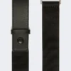 Cinturón de cinta elástica y piel, negro