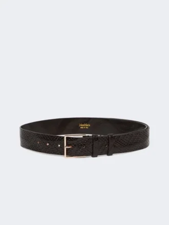 Cinturón de cuero trenzado, negro