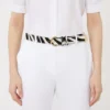 Cinturón de piel con estampado efecto pelo de potro, blanco Cinturón de piel con estampado efecto pelo de potro, blanco