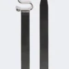Cinturón de piel con hebilla en S, negro Cinturón de piel con hebilla en S, negro
