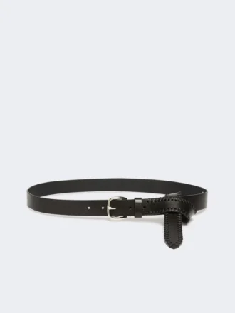 Cinturón de piel con punta, negro
