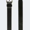Cinturón de piel con punta, negro