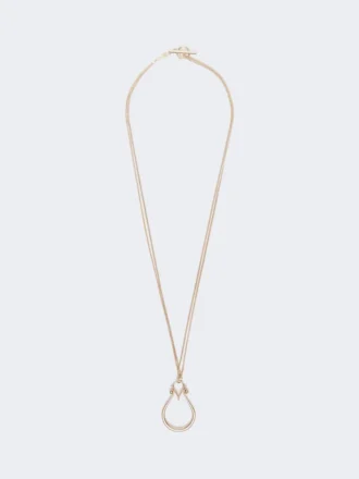 Collar con colgante con monograma, dorado