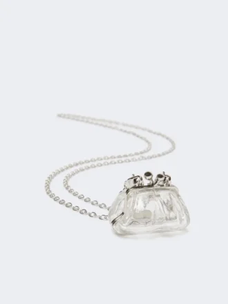 Collar con colgante en forma de bolso Pasticcino, transparente